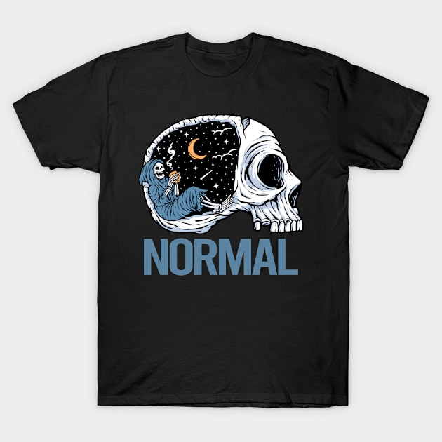 Chilling Skeleton Normal T-Shirt by flaskoverhand